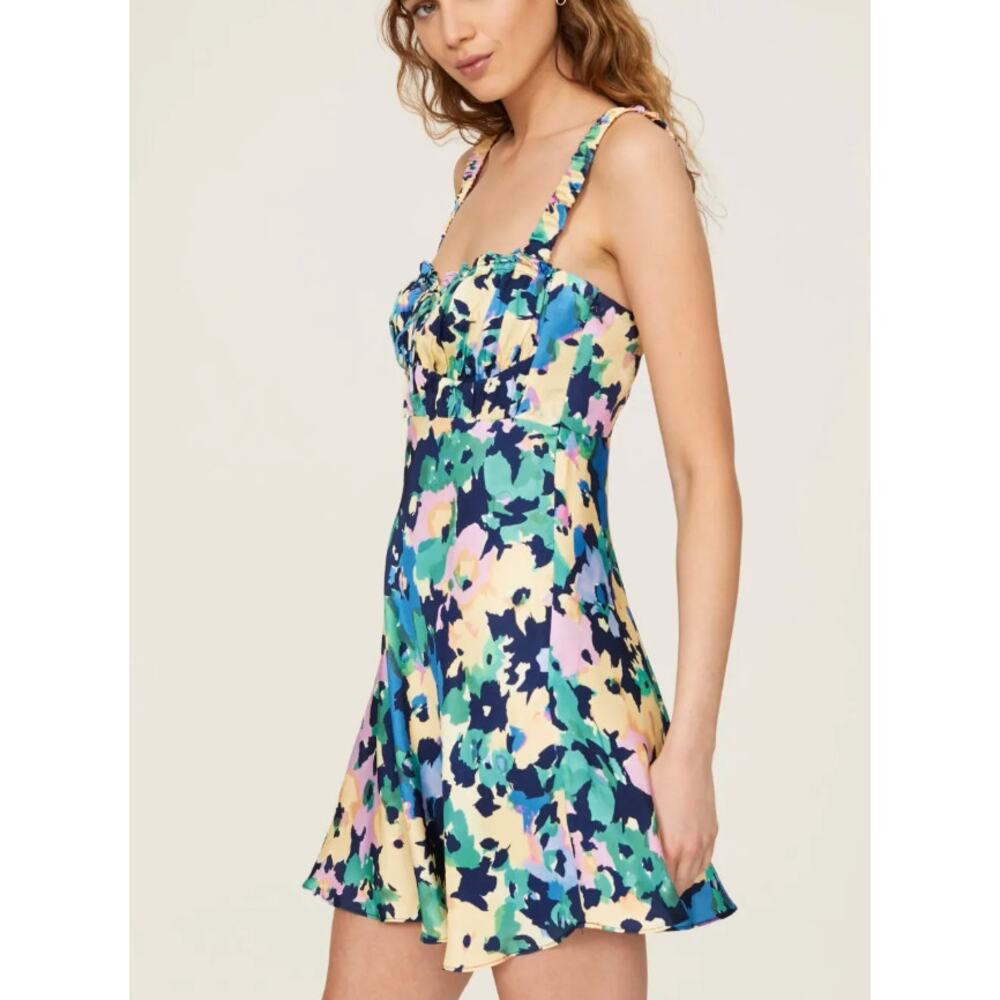 Nicholas Blue Pink Floral Mini Dress Size 18 Sundress Y2K Vacation Designer $365 - Picture 4 of 10